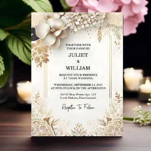 Formal Simple Classic Elegant Blank Wedding Invitation