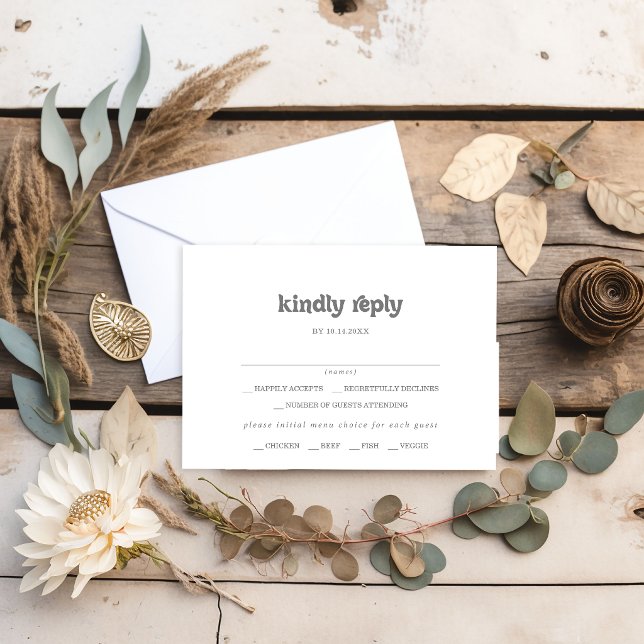 Formal Simple Menu Choice RSVP Card (Creator Uploaded)