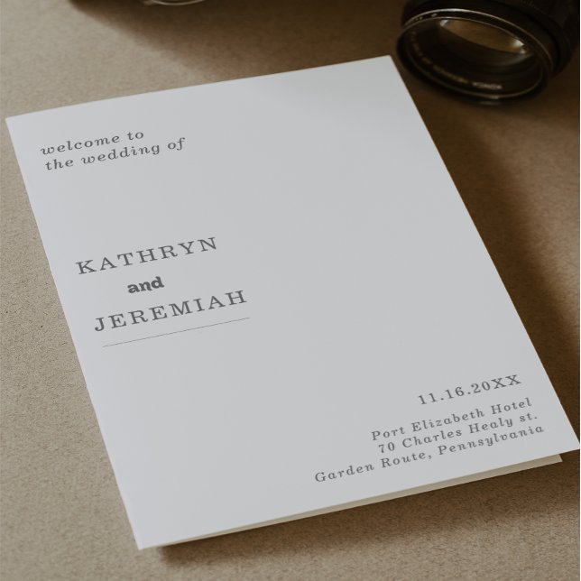Formal Simple Minimal Folded Wedding Program (Creator Uploaded)