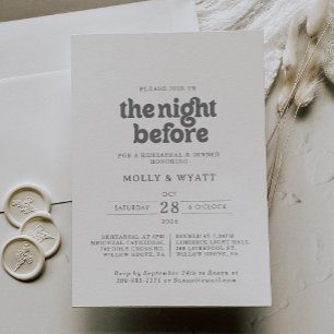 Formal Simple Night Before Rehearsal Dinner Invitation