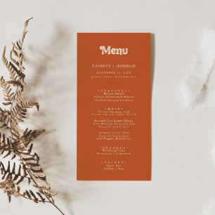 Formal Simple Terracotta Wedding Menu
