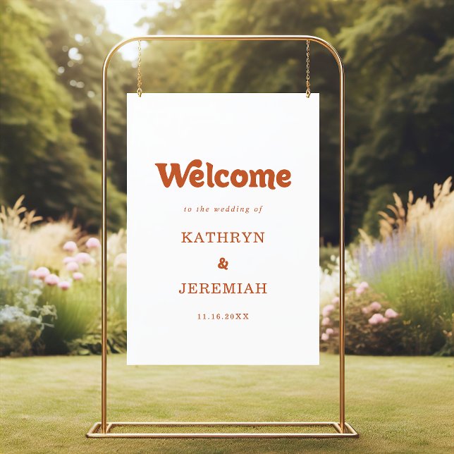 Formal Simple Terracotta Wedding Welcome Sign (Creator Uploaded)