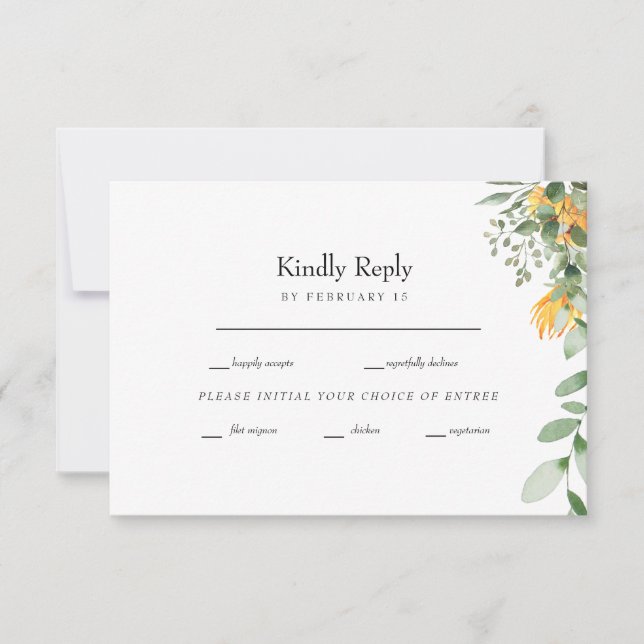 Formal Sunflower Wedding RSVP (Front)