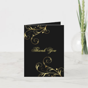 Formal Thank You Cards - Gold and Burgundy
