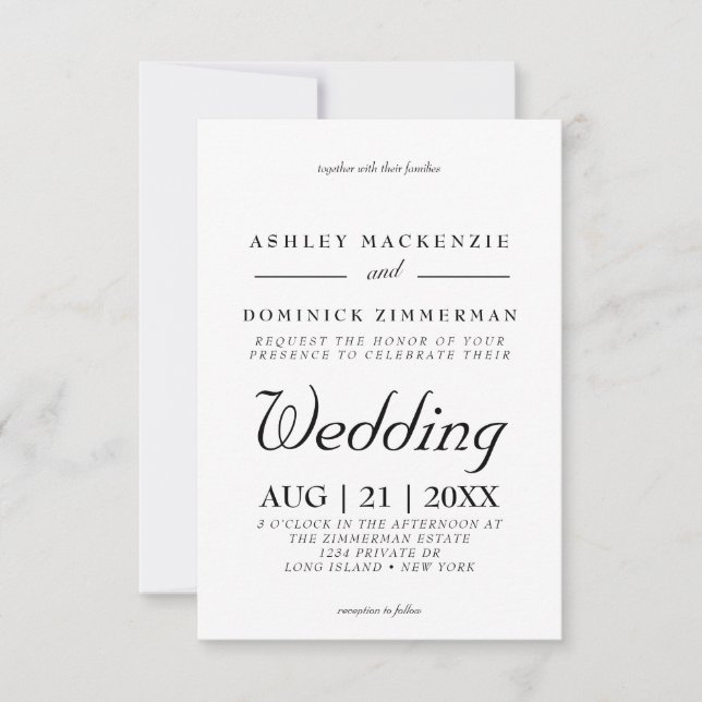 Formal Traditional Minimal Wedding Invitation (Front)