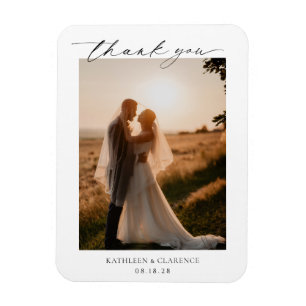 Formal Traditional Photo Classic Elegant Wedding Magnet
