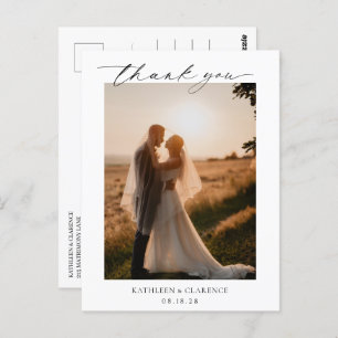 Formal Traditional Photo Classic Wedding Thank You Postcard