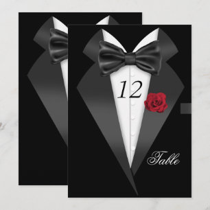 Formal Tuxedo Black Table Number Seating Place 2