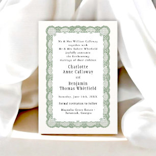 Formal Victorian Lace Save the Date Announcement