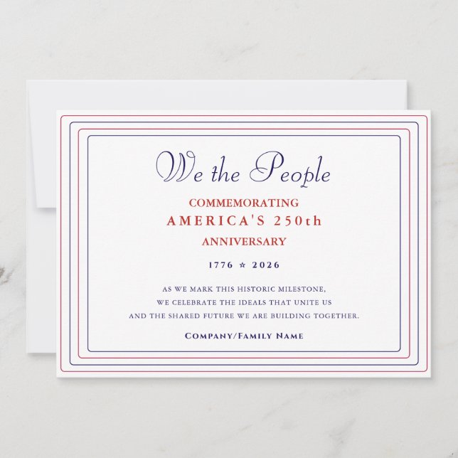 Formal We the People America 250 Semiquincentennia Holiday Card (Front)