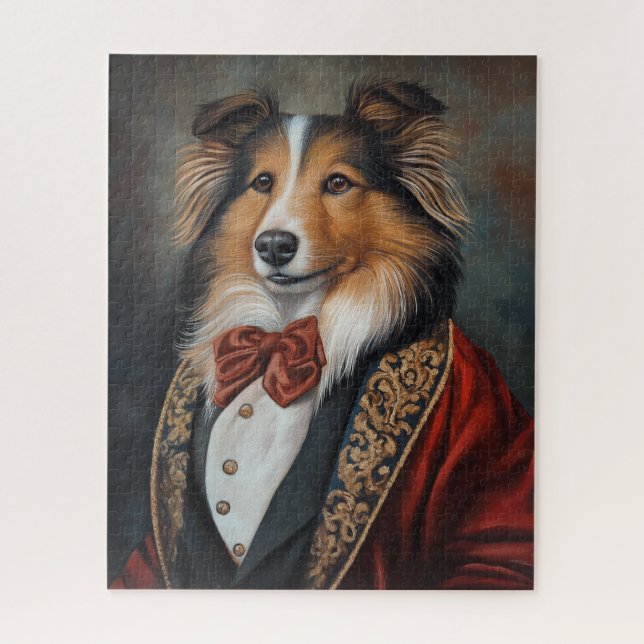 Formal Wear Tuxedo Shetland Sheepdog | Sheltie Jigsaw Puzzle (Vertical)