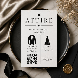 Formal Wedding Attire Guide QR Enclosure Card