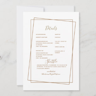 Formal Wedding Detail Gold Text Invitation