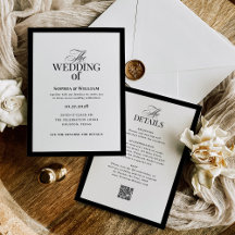 Formal Wedding Invitation with RSVP QR Code