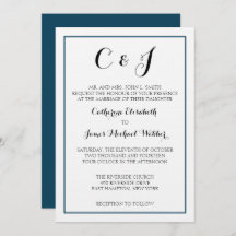 Formal Wedding Invitation Wording Bride's Parents