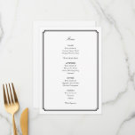 Formal Wedding  Menu<br><div class="desc">Adorn the place settings at your wedding reception with these classic black and white menus that are both elegant and sophisticated. This menu card complements the black and white formal invitation suite available in my Zazzle store. Pieces in this suite include wedding invitations, response cards, reception cards, accommodations cards, programs,...</div>