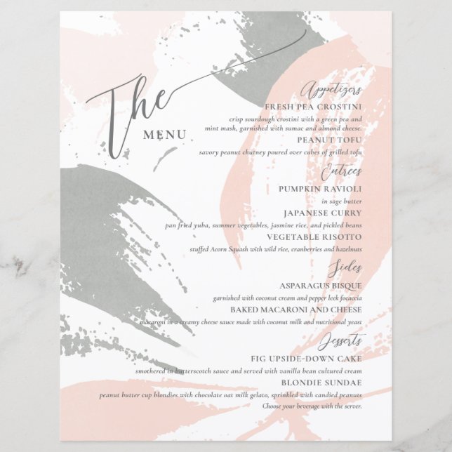 Formal Wedding Menu Elegant (Front)