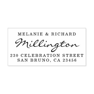 Formal Wedding Names Calligraphy & Return Address Rubber Stamp