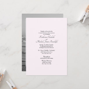 Formal Wedding Photo Pink No Parents Invitation
