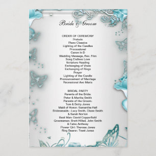 Formal Wedding Program Blue