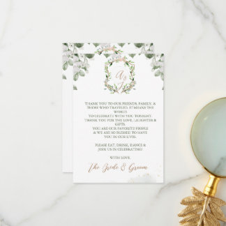 Formal Wedding Thank you Card Gift Favours