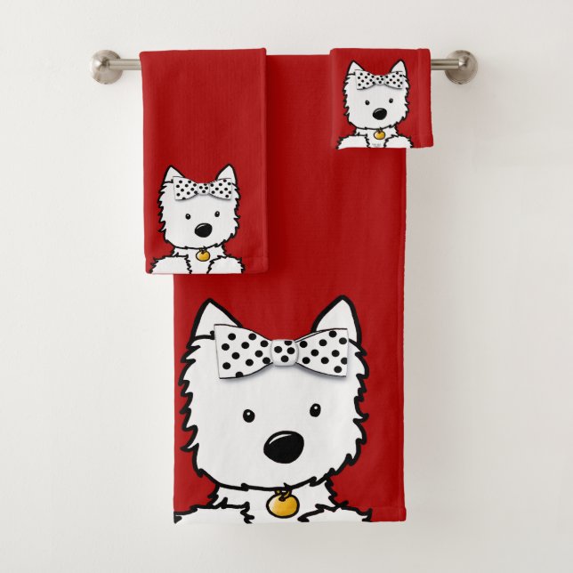 Formal Westie Girl Bath Towel Set (Insitu)