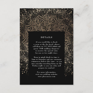 Formal Whimsical Hand Drawn Black and Gold Mandala Enclosure Card