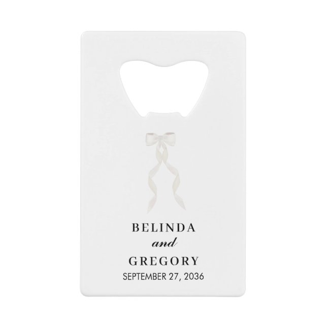 Formal White Bow Ribbon Elegant Wedding (Front)