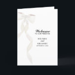 Formal White Bow Ribbon Wedding Order of Service Program<br><div class="desc">A modern watercolor white bow ribbon illustration wedding design featuring white colour tones. This contemporary modern wedding design is ideal for all seasons. A minimalist formal minimalist white bow design perfect for all wedding themes. A simple and trendy wedding order of service program design with modern simple elements. Matching wedding...</div>