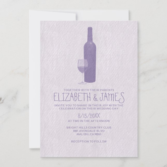 Formal Wine Bottles Wedding Invitations (Front)