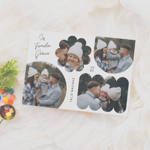 Formas Divertidas   Collage de Navidad 5 Fotos Holiday Card