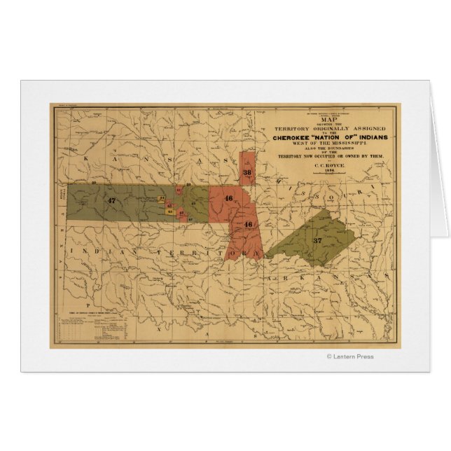 Former Limits of Cherokee "Nation of" Indians (Front Horizontal)