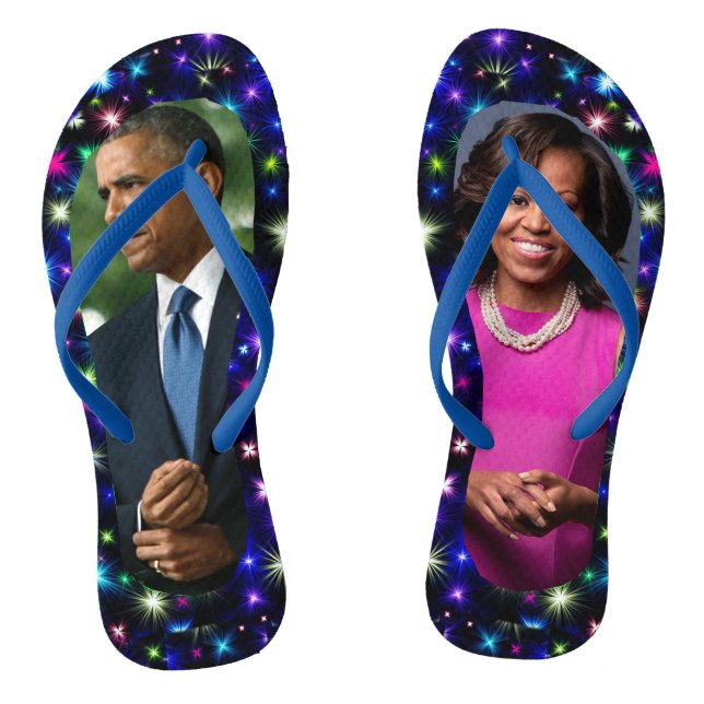 FORMER PRESIDENT OBAMA & MICHELLE THONGS (Footbed)