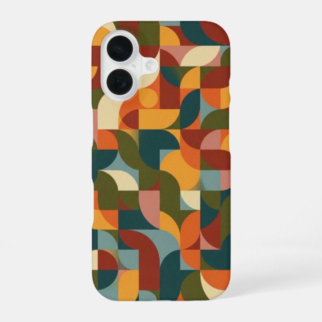 Formes Géométriques Imbriquées Vintage iPhone 16 Case (Back)