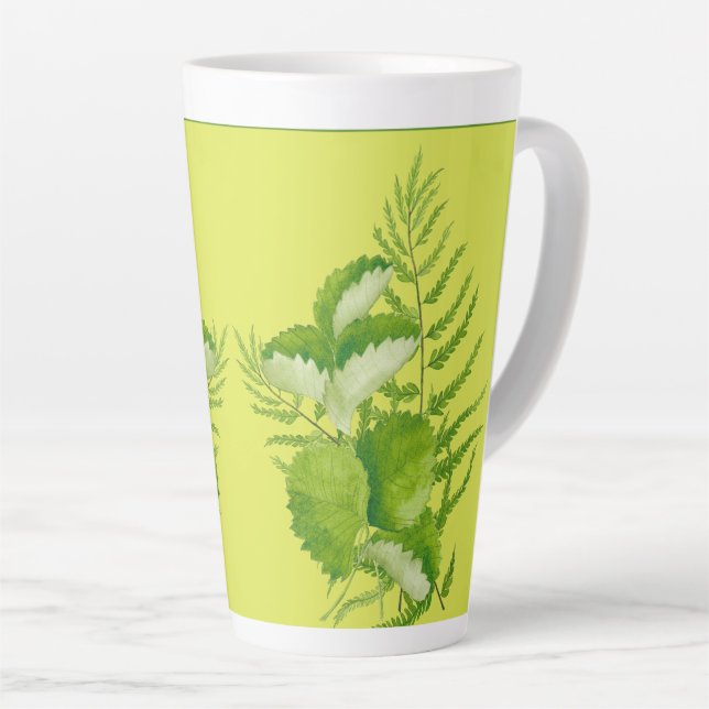 Forms in Green on a Large Latte Mug (Right Angle)