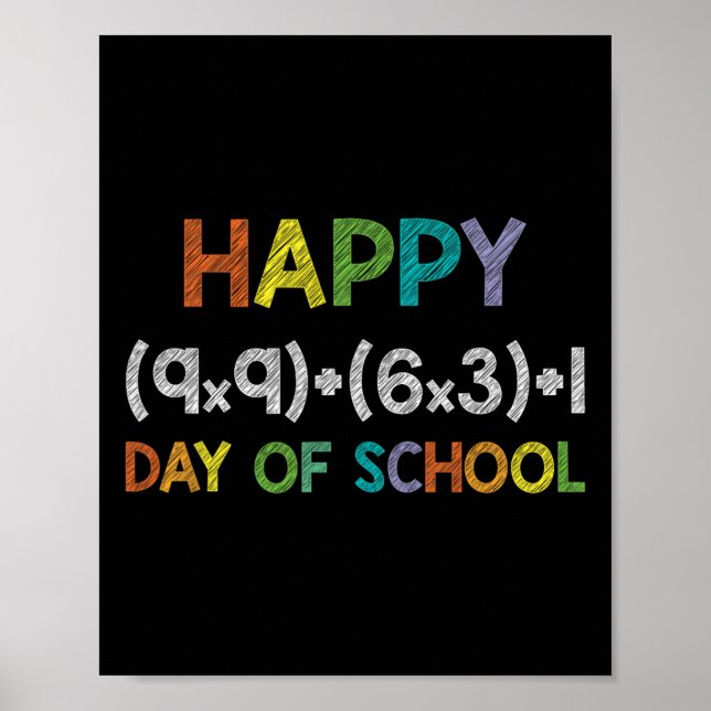 Formula 100 Days Of School 100th Day Fun Cute Gift Poster (Front)