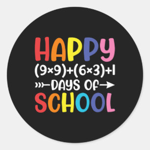 Formula 100 Days Of School Fun Math Teacher 100th Classic Round Sticker