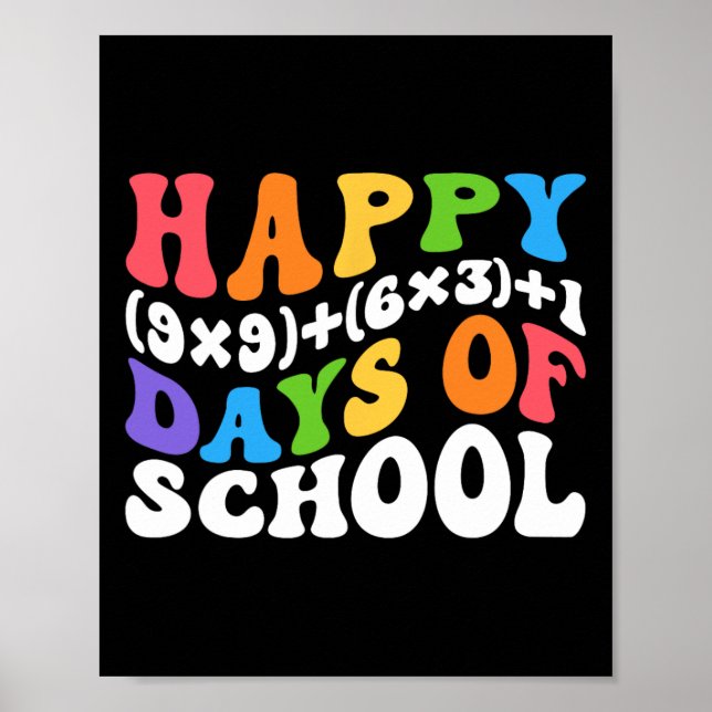 Formula 100 Days Of School Fun Math Teacher 100th  Poster (Front)