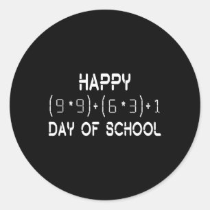 Formula 100 Days Of School Math Teacher Student  Classic Round Sticker