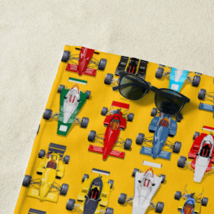 Formula 1 race cars beach towel