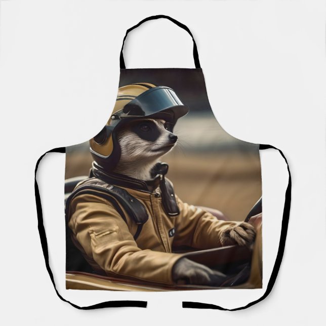 Formula Fun: Professional Meerkat Race Car Driver Apron (Front)