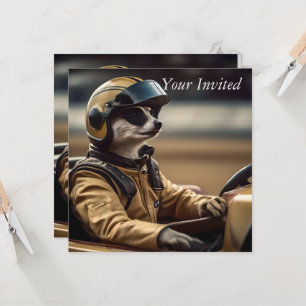 Formula Fun: Professional Meerkat Race Car Driver Invitation