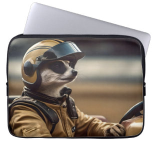 Formula Fun: Professional Meerkat Race Car Driver Laptop Sleeve