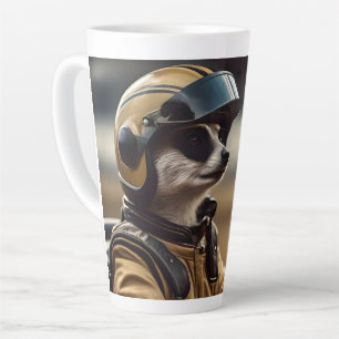 Formula Fun: Professional Meerkat Race Car Driver Latte Mug