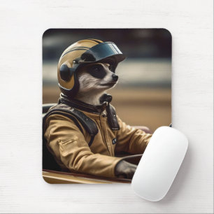 Formula Fun: Professional Meerkat Race Car Driver Mouse Pad