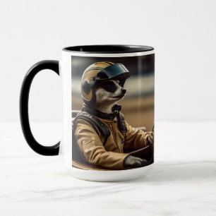Formula Fun: Professional Meerkat Race Car Driver Mug