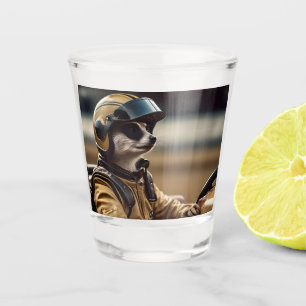 Formula Fun: Professional Meerkat Race Car Driver Shot Glass
