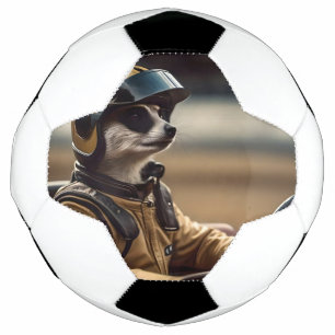 Formula Fun: Professional Meerkat Race Car Driver Soccer Ball