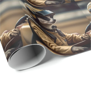 Formula Fun: Professional Meerkat Race Car Driver Wrapping Paper