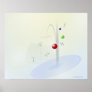 Formula, graph, math symbols 10 poster